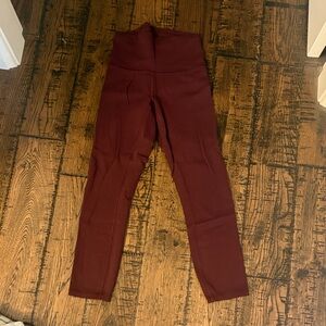 Lulu Lemon Cropped Burgundy Leggings